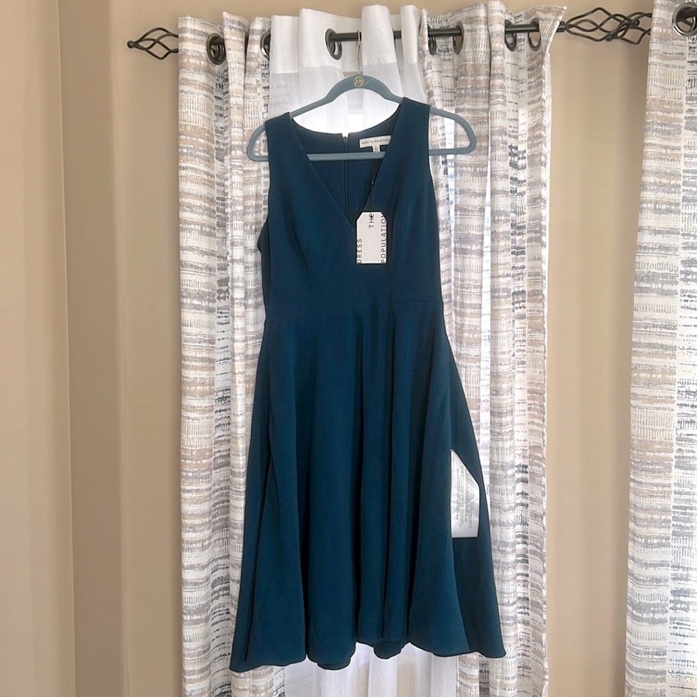 Dress the Population Catalina size Large. Peacock Blue